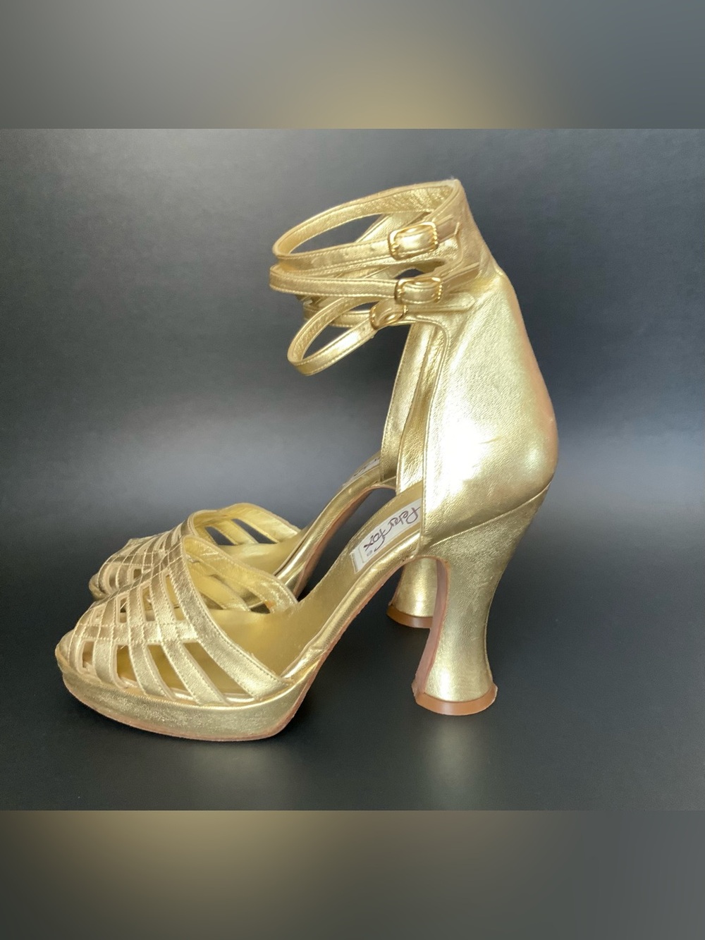Vintage Peter Fox Gold Strappy High Heels